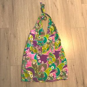 Zara 70’s Printed Halter Mini Dress